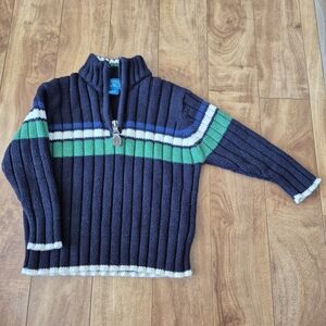 The Children’s Place Boys’ Navy & Green Sriped Sweater – Size 6–9M